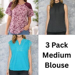 LOT 3 - NWOT WORTHINGTON WOMEN’S MEDIUM BLOUSE TOP BUSINESS FORMAL LIGHTWEIGHT